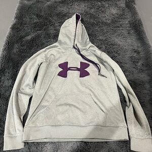 Under Armour Gray Hoodie with Purple Logo
